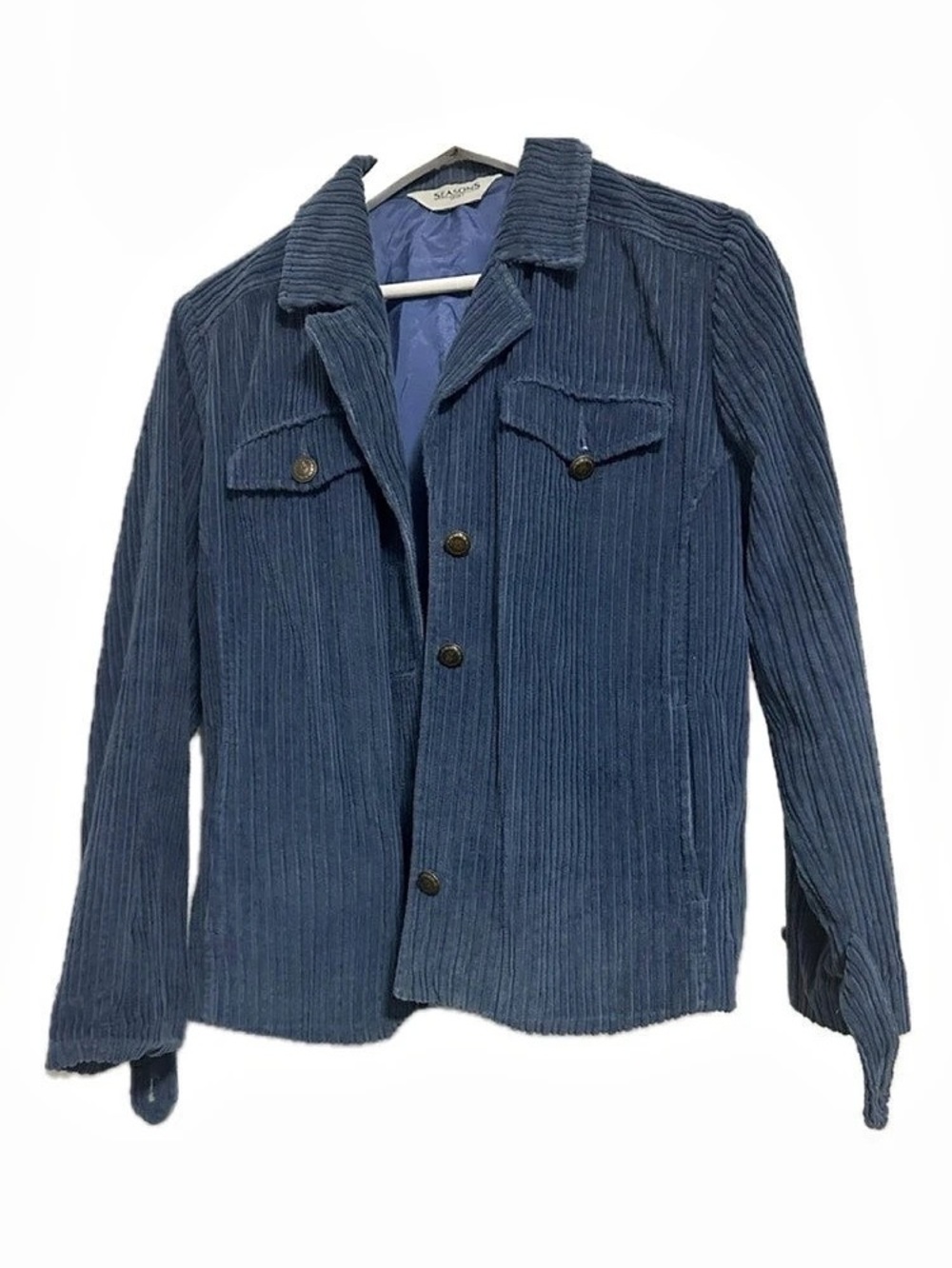 Seasons 90s Vintage Corduroy Jacket Corduroy Jacket in Blue